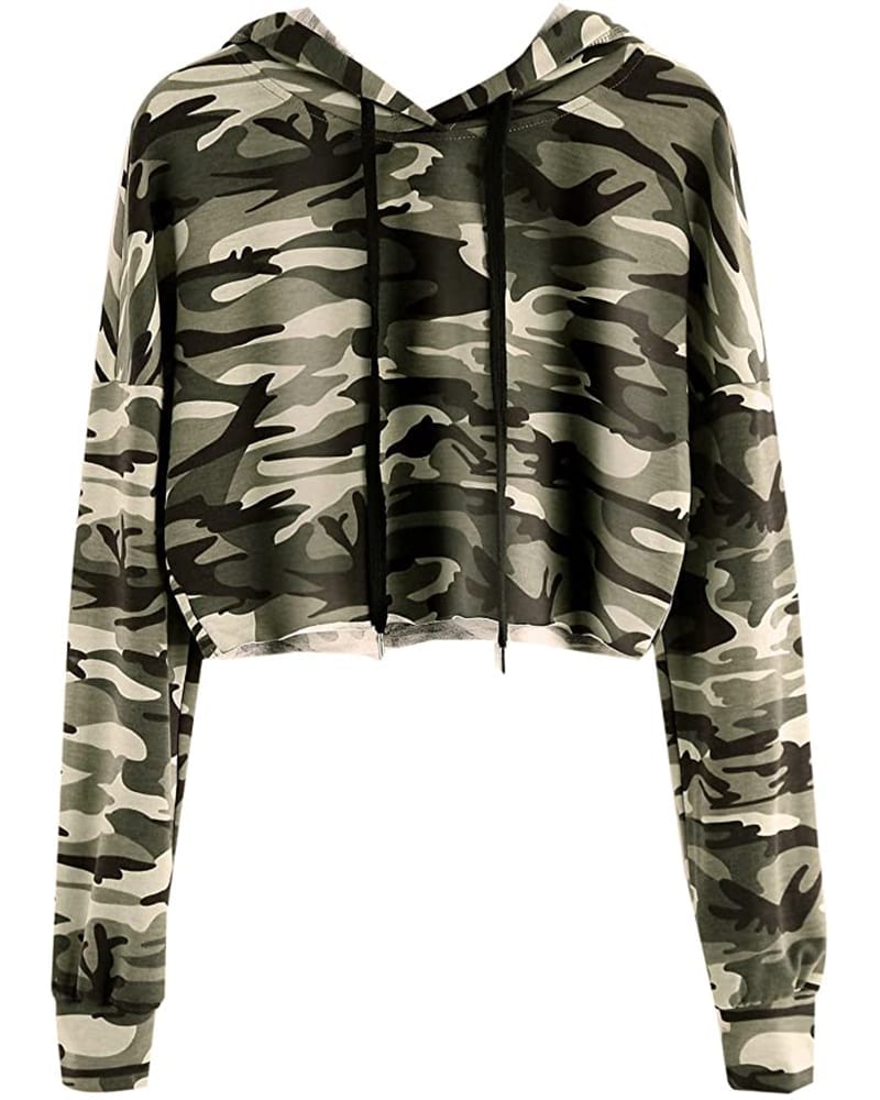 Cropped Army-Print Hoodie | Comfy Work From Home Wardrobe Essentials | The Basic Housewife