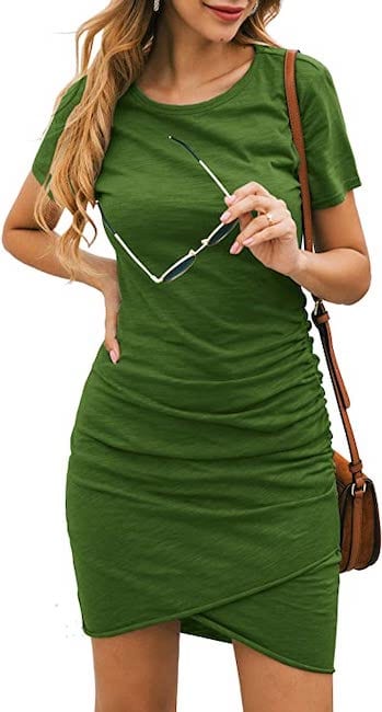 Green t-shirt dress from Amazon Prime Wardrobe | Basic Housewife