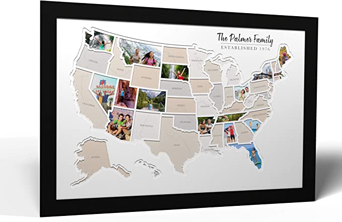 Personalized 50 States Photo Map | Romantic Gift Ideas To Give Your Partner | Basic Housewife