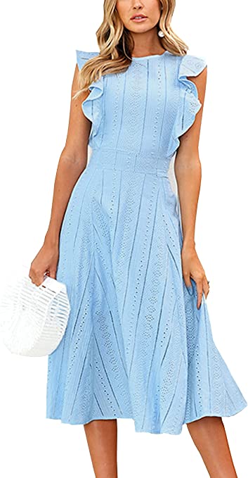 Ruffled Midi Wedding Guest Dress | Casual Summer Dresses | Basic Housewife