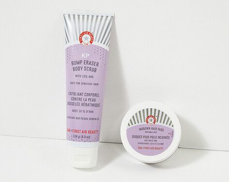 First Aid Beauty Ingrown Hair Pads & KP Bump Eraser Body Scrub - $40 Value
