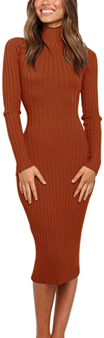 Ribbed Sweater Midi Dress | Must-Have Long Sleeve Casual Dresses for Fall | Basic Housewife