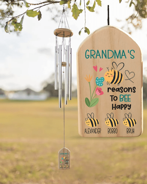 Personalized Wind Chime | 25+ Personalized Gifts for Grandparents That They'll Cherish