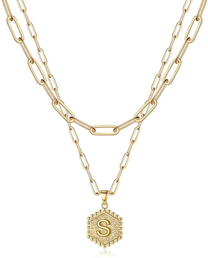 Layered Initial Necklace Set | 25+ Small Gift Ideas for Friends Under $25 | Basic Housewife