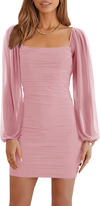 Mesh Long Sleeve Dress | The Best Long Sleeve New Years Eve Dresses on Amazon