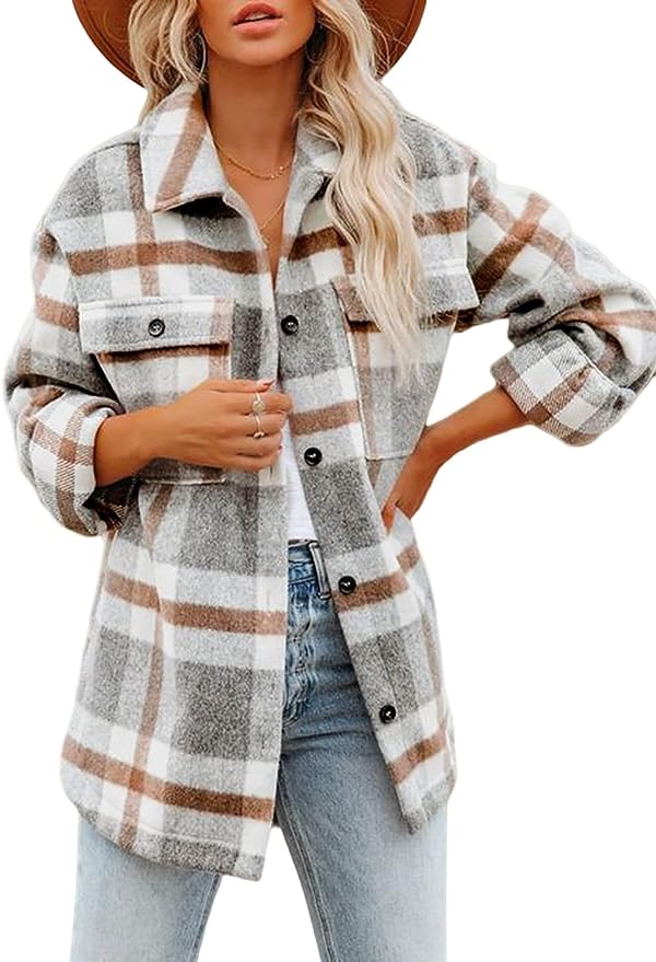 Long Flannel Plaid Shacket